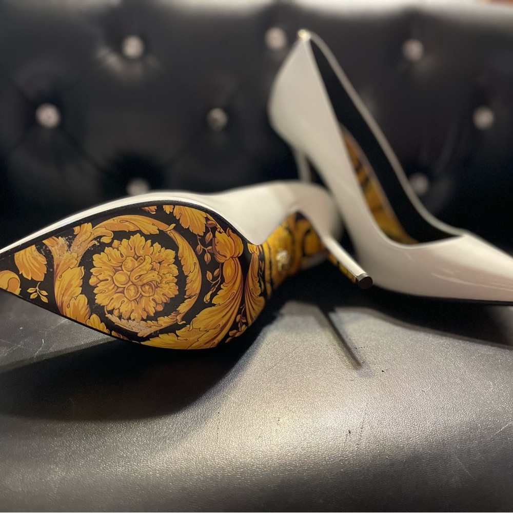 Authentic Versace White Stilettos - image 5